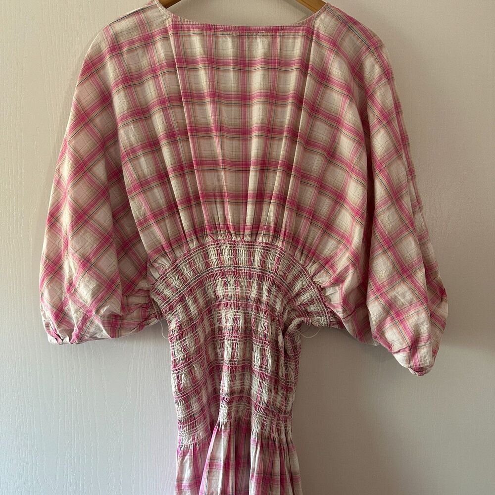 NICHOLAS Revolve Smocked Panel Dress Peony 100% Cotton Size US 16 - Picture 8 of 10